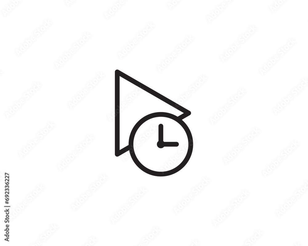 Watch later hour icon vector symbol design isolated illustration Watch later hour icon vector symbol design isolated illustration