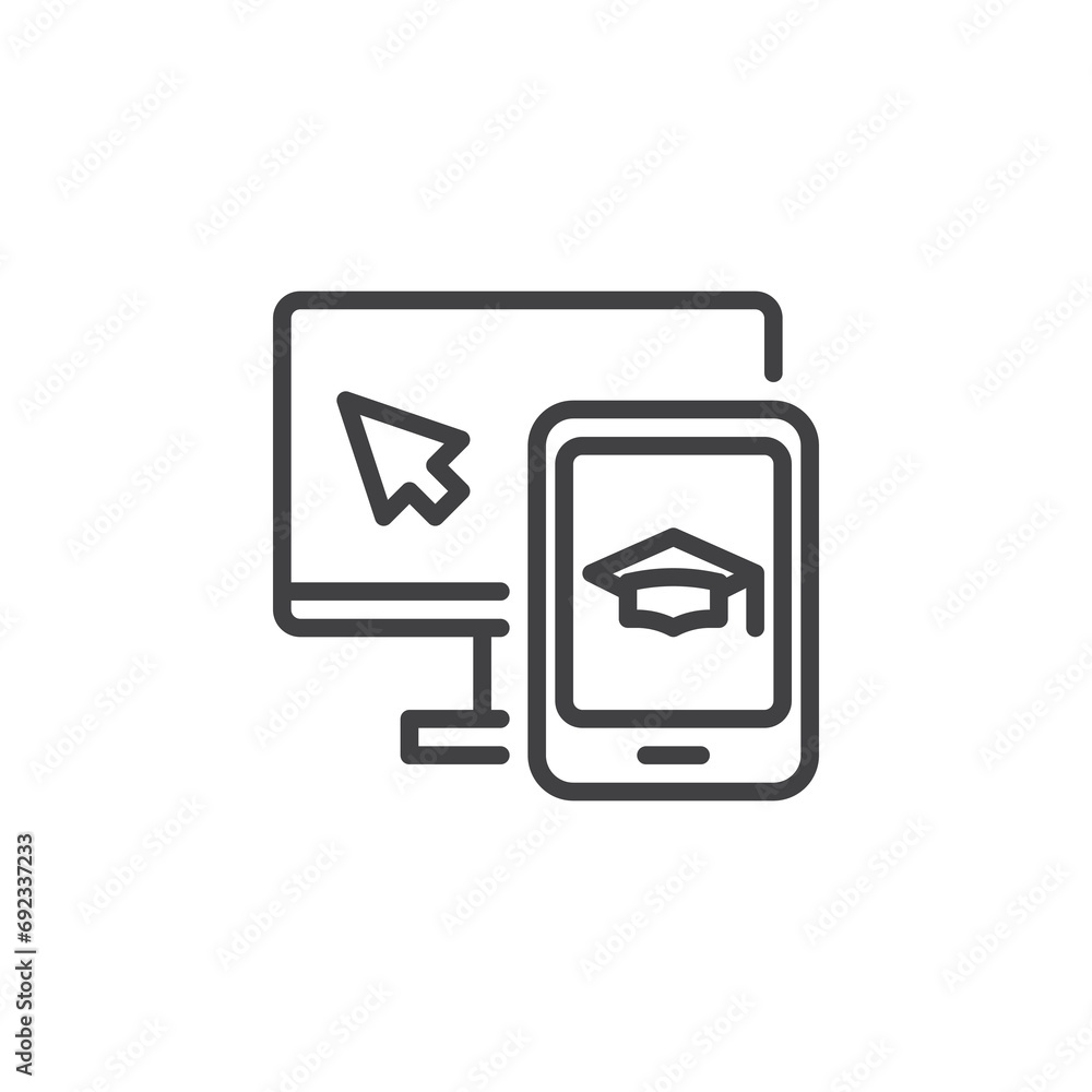 E-Learning Tools line icon E-Learning Tools line icon