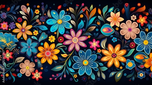 Whimsical and imaginative flower pattern sparking creativity