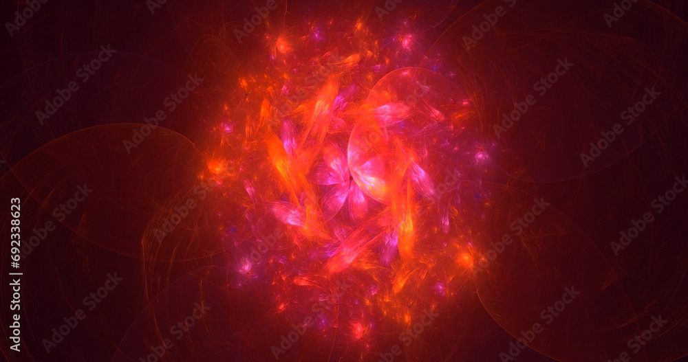 Fototapeta premium 3D rendering abstract red fractal light background