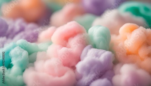 カラフルな綿の背景　生成AI