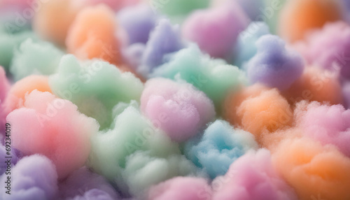 カラフルな綿の背景　生成AI