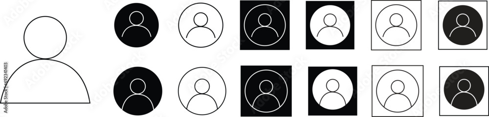 Line Avatars, user profiles, person icons Set in black Color, gender neutral silhouettes, profile pictures. Suitable for social media profiles, screensavers and as template on Transparent background. Line Avatars, user profiles, person icons Set in black Color, gender neutral silhouettes, profile pictures. Suitable for social media profiles, screensavers and as template on Transparent background.