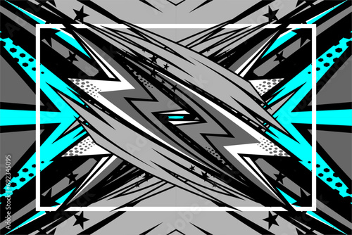 vector abstract racing background design with a unique line pattern and a combination of grayscale and bright colors