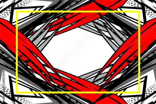 vector abstract racing background design with a unique line pattern and a cool combination of grayscale and bright colors that looks elegant photo