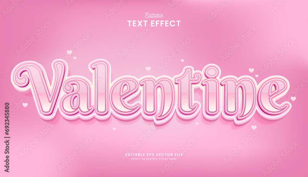 decorative valentine editable text effect vector design