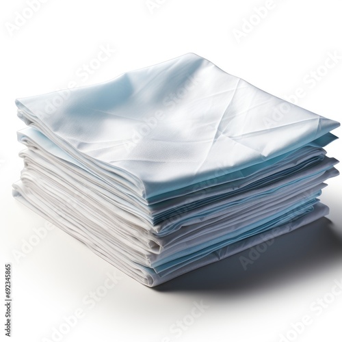 Folded Sheets White Paper, White Background, For Design And Printing