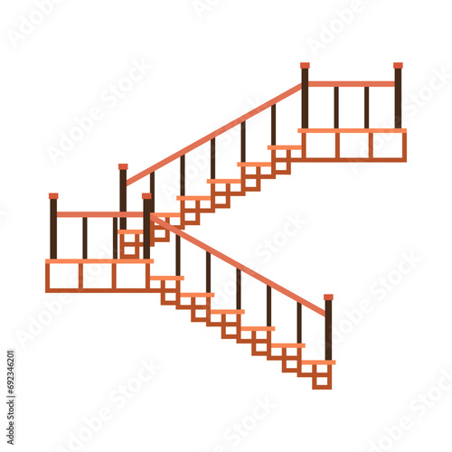 
Flat illustration of stairs on isolated background

