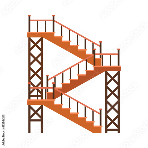  Flat illustration of stairs on isolated background 