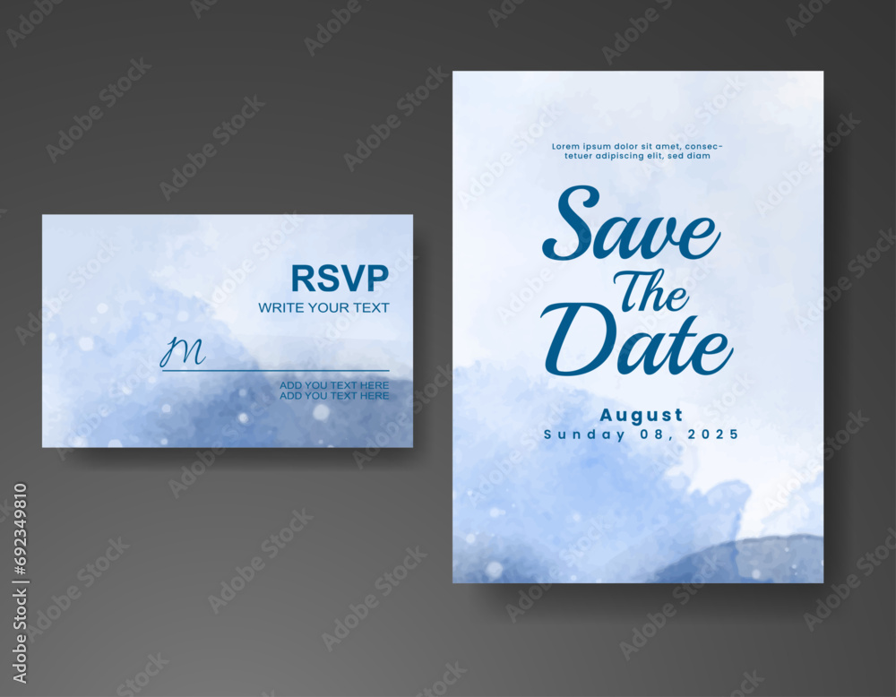 Wedding invitation with abstract watercolor background Wedding invitation with abstract watercolor background