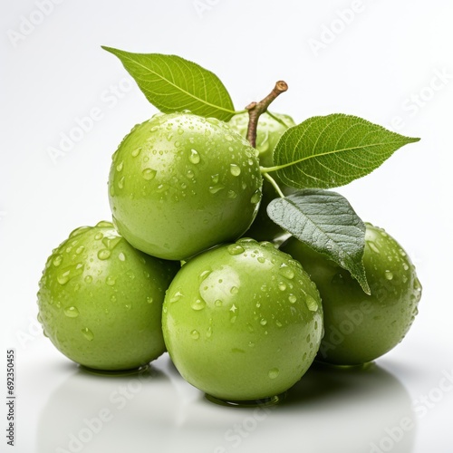 Kakadu Plum Fruit White, White Background, For Design And Printing photo