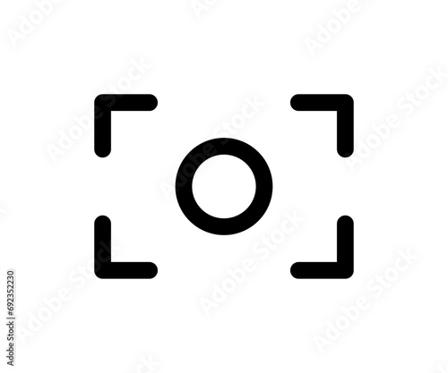 Screenshot icon. Capture symbol. Scan QR code line icon. Center focus symbol. Screen shot and auto focus sign. Design element for web app. Vector illustration isolated on white background.