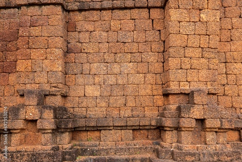 Textured old brick wall  Khao Klang Nok Si Thep Ancient City: Thailand's 7th World Heritage Site
Located in Si Thep Subdistrict, Si Thep District, Phetchabun  photo