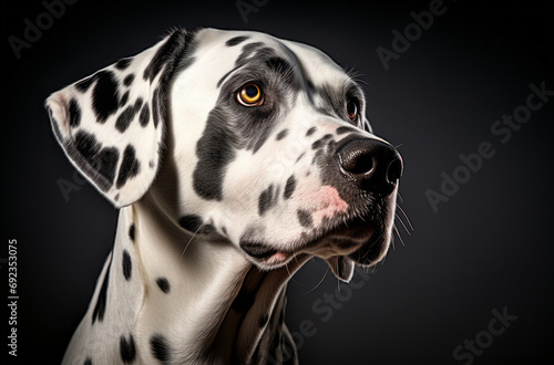 Dalmatian with Spot Pattern Looking Sideways