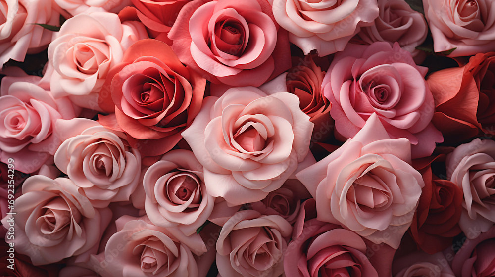 Closeup a bouquet of pink roses flower texture background for a Valentine's Day celebration or a summer wedding. Pattern of pink rose petals. Pink roses background for love and romance. Closeup a bouquet of pink roses flower texture background for a Valentine's Day celebration or a summer wedding. Pattern of pink rose petals. Pink roses background for love and romance.