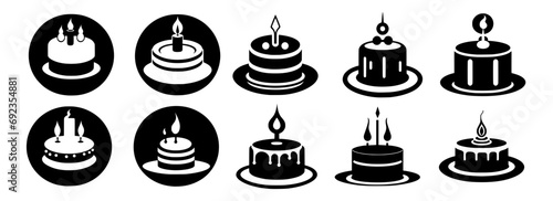 set of birthday cake