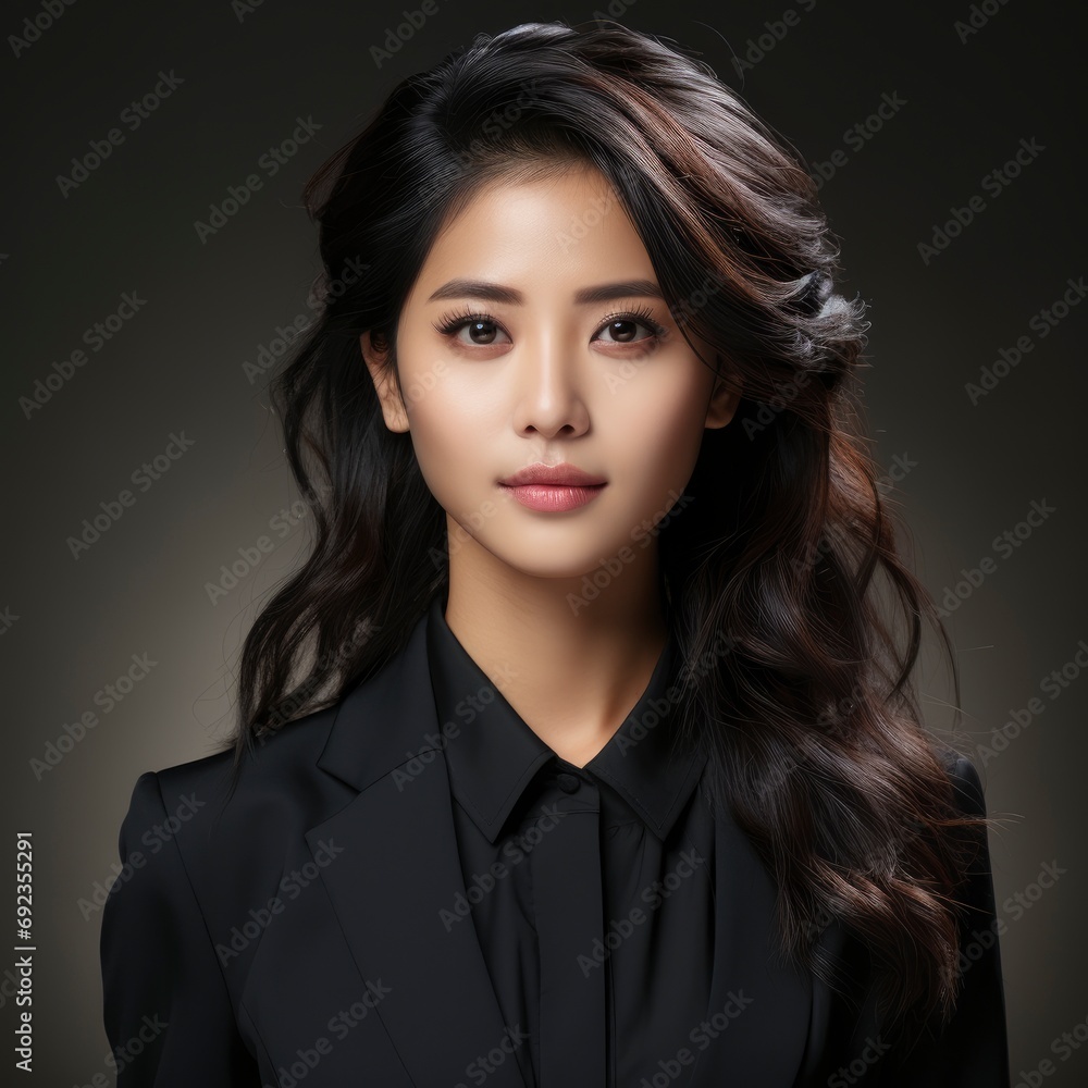 Portrait Young Asian Business Woman On, White Background, For Design And Printing Portrait Young Asian Business Woman On, White Background, For Design And Printing