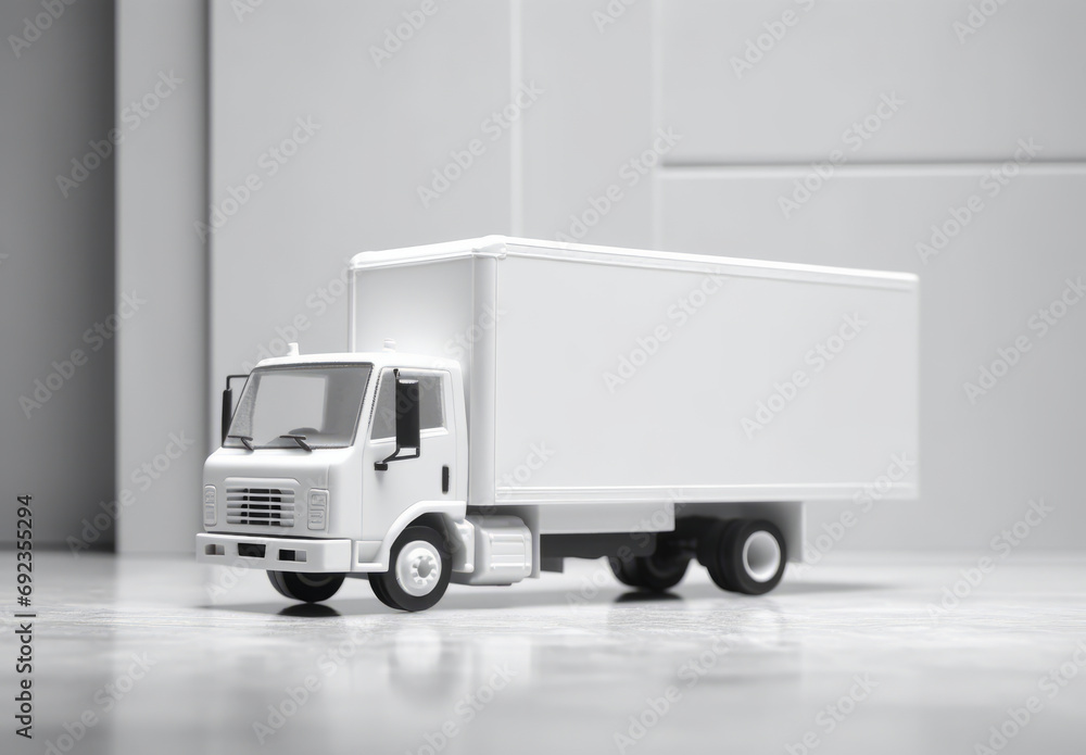Large delivery truck in white color, generative ai Large delivery truck in white color, generative ai