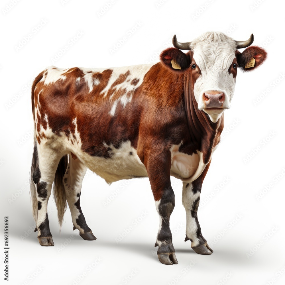 Set Cow White Background, White Background, For Design And Printing