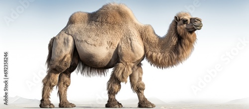 The Bactrian camel, native to Mongolia, has twin humps on its back. photo
