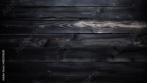 Black wooden plank on dark wall