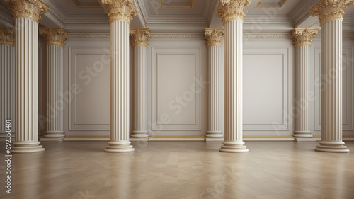 Column interior empty room law or government background