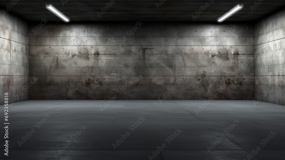 Dark Empty Room Garage Concrete Wall Floor cement Dark Empty Room Garage Concrete Wall Floor cement