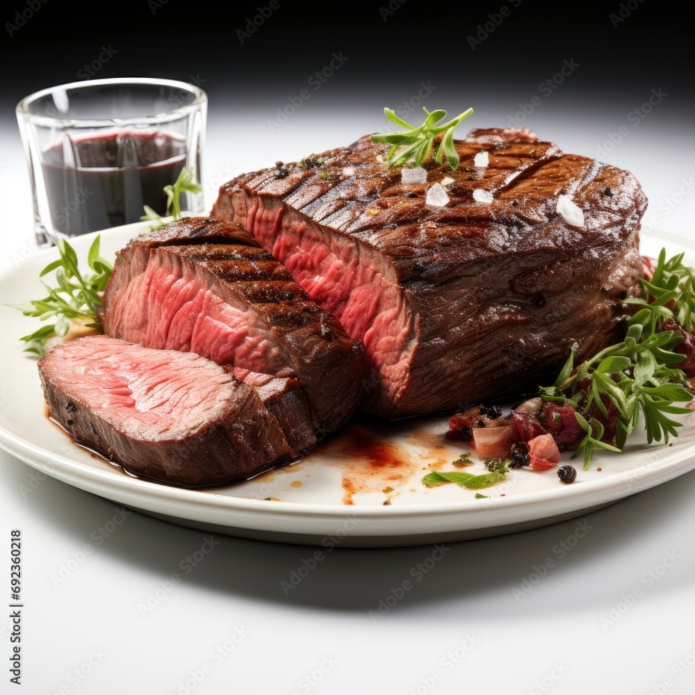 Top Sirloin Beef Steak Brazilian Picanha, White Background, For Design And Printing Top Sirloin Beef Steak Brazilian Picanha, White Background, For Design And Printing