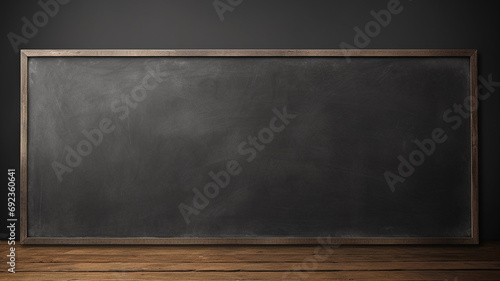 horizontal black board and dark chalkboard studio grunge background