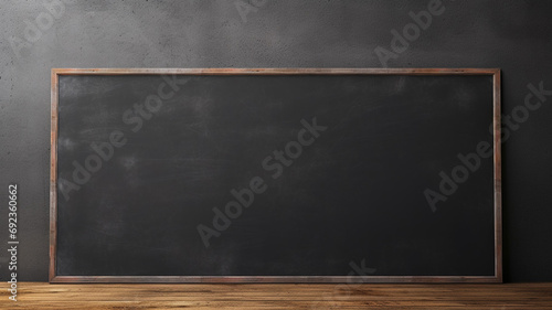 horizontal black board and dark chalkboard studio background