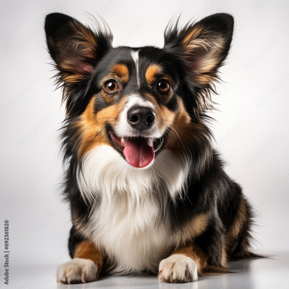 Welsh Corgi Cardigan Cute Fluffy Dog, White Background, For Design And Printing Welsh Corgi Cardigan Cute Fluffy Dog, White Background, For Design And Printing