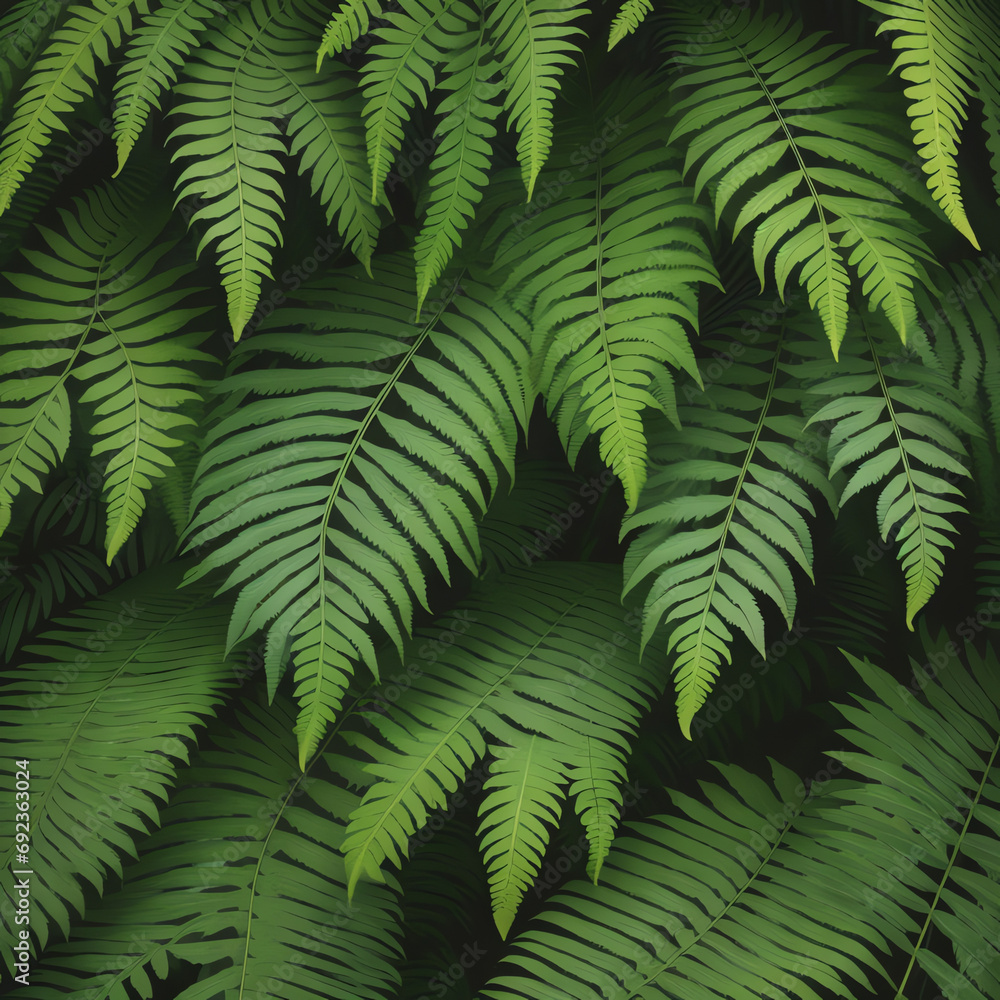 Fern leaf, green leaf background, text can be written, natural lush green leaves of leaf texture background.