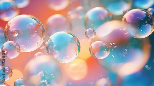 background with colorful and vibrant bubbles, ai