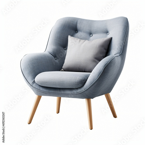 Modern Lounge Armchair Isolated on White Background