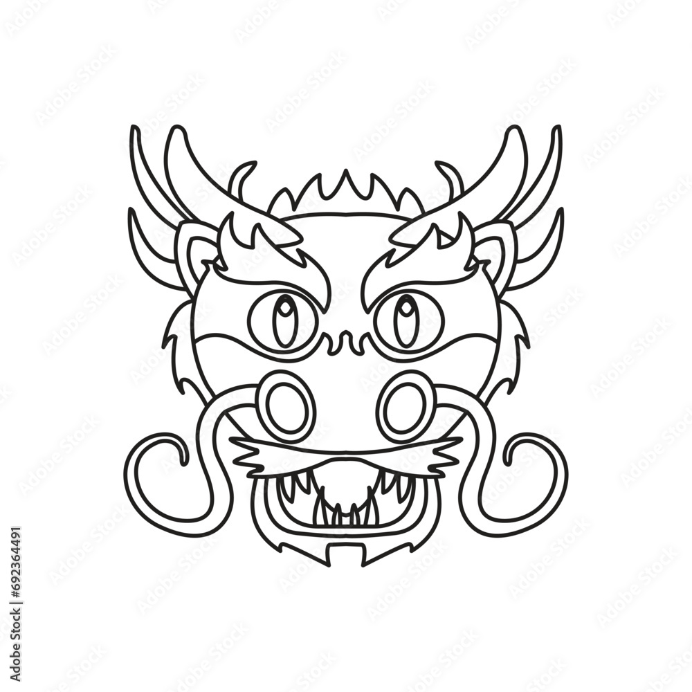 Dragon vector silhouette line icon symbol sign Dragon vector silhouette line icon symbol sign