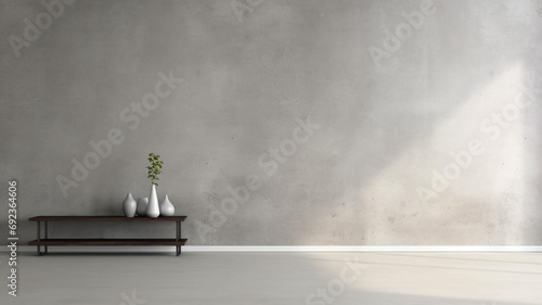 Fototapeta Naklejka Na Ścianę i Meble -  Room with empty concrete wall background in modern textured