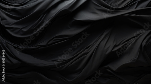 Scrunched black paper background photo