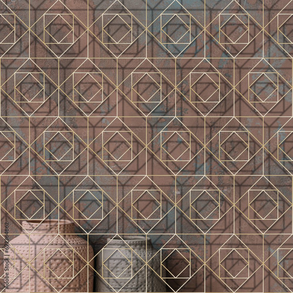 geometric 3d decorative structure wallpaper pattern, multi texture background, digital ceramic tile, carpet, cover design.