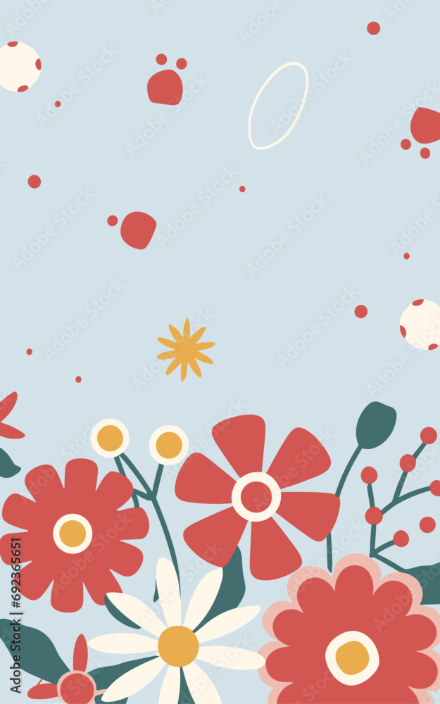 Abstract background poster floral. Good for fashion fabrics, postcards, email header, wallpaper, banner, events, covers, advertising, and more. Valentine's day, women's day, mother's day background. 