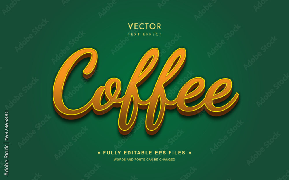 Vector Editable Text Effect in Coffe Style