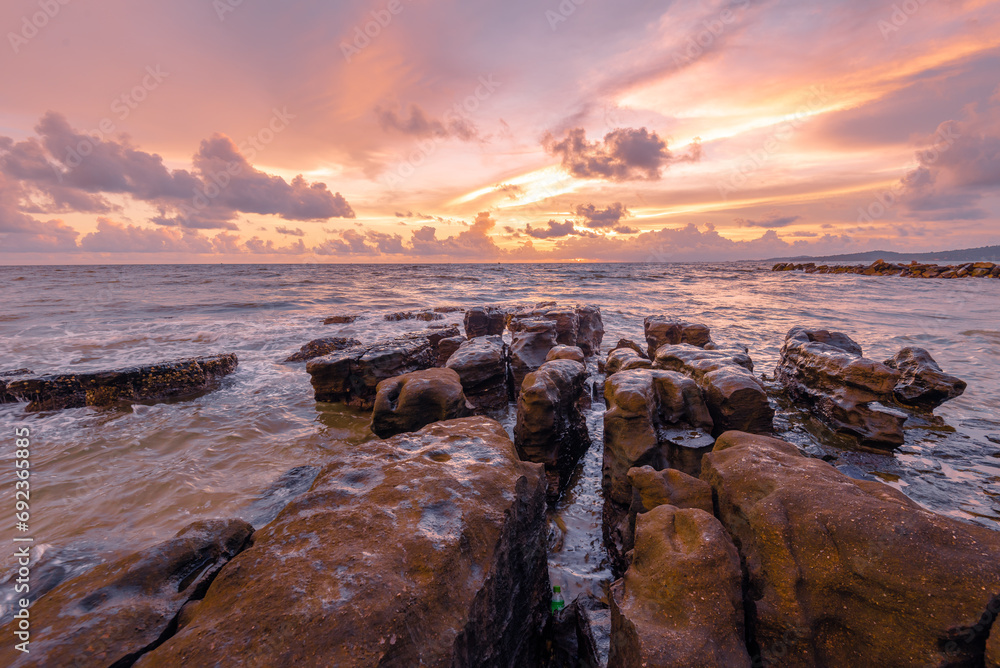 Sunset on the Ong Lang beach, Phu Quoc island Sunset on the Ong Lang beach, Phu Quoc island