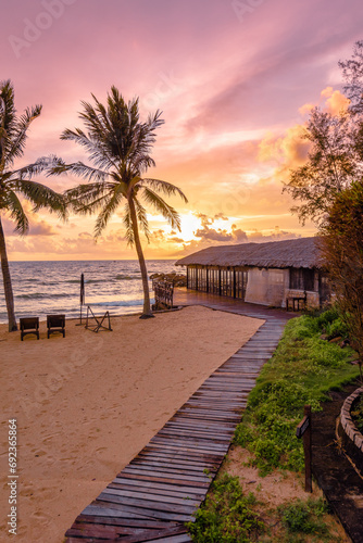 Sunset on the  Ong Lang beach, Phu Quoc island