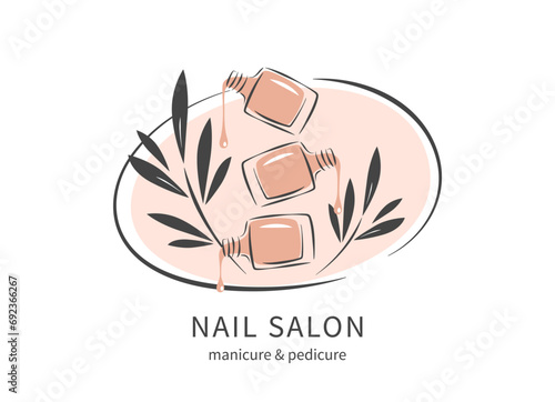 Nail salon. Nail polish. Minimalistic vector illustration for beauty salon