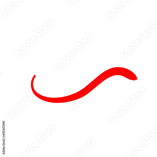 Hand drawn Red Swirl Swoosh