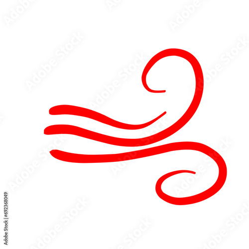 Hand drawn Red Swirl Swoosh