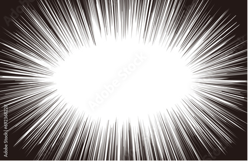 細かめの楕円形な集中線【長方形】漫画 コミック 効果