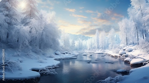 winter landscape generated by AI tool