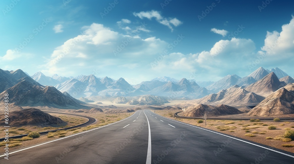 Fototapeta premium empty road in mountains generated by AI tool