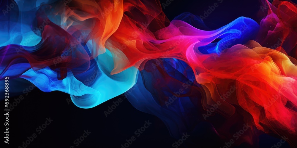Abstract colorful background. DX, digital transformation with human creativity and imagination. Diverse entities represented by colors, unified by digital and AI technology