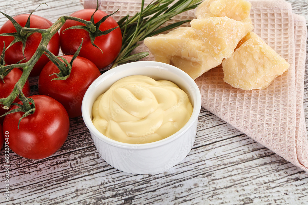 Cheese sauce in the bowl Cheese sauce in the bowl